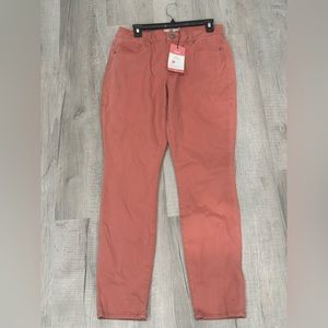 Salmon pink women’s size 12 Cabi curvy skinny jeans! spring 2018 collection!
